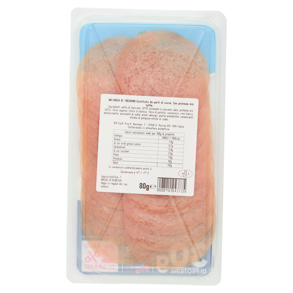 BRESAOLA DI TACCHINO PROTEIN AEQUILIBRIUM G 80 - 3