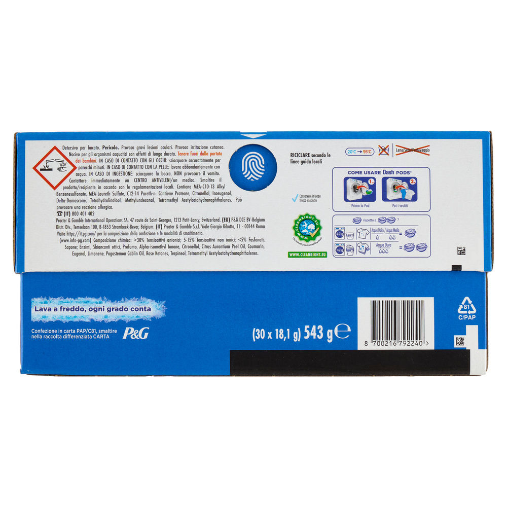 DETERSIVO LAVATRICE DASH PODS BASE 30LAV REGOLARE KG 0,543 - 4