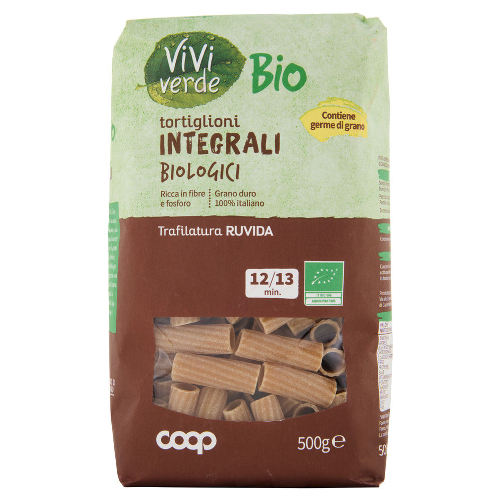 PASTA DI SEMOLA TORTIGLIONI INTEGRALI VIVIVERDE COOP G500 - 7