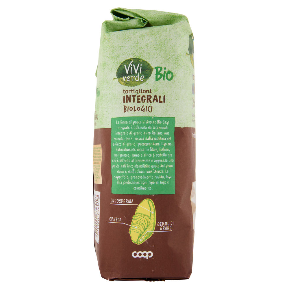 PASTA DI SEMOLA TORTIGLIONI INTEGRALI VIVIVERDE COOP G500 - 6