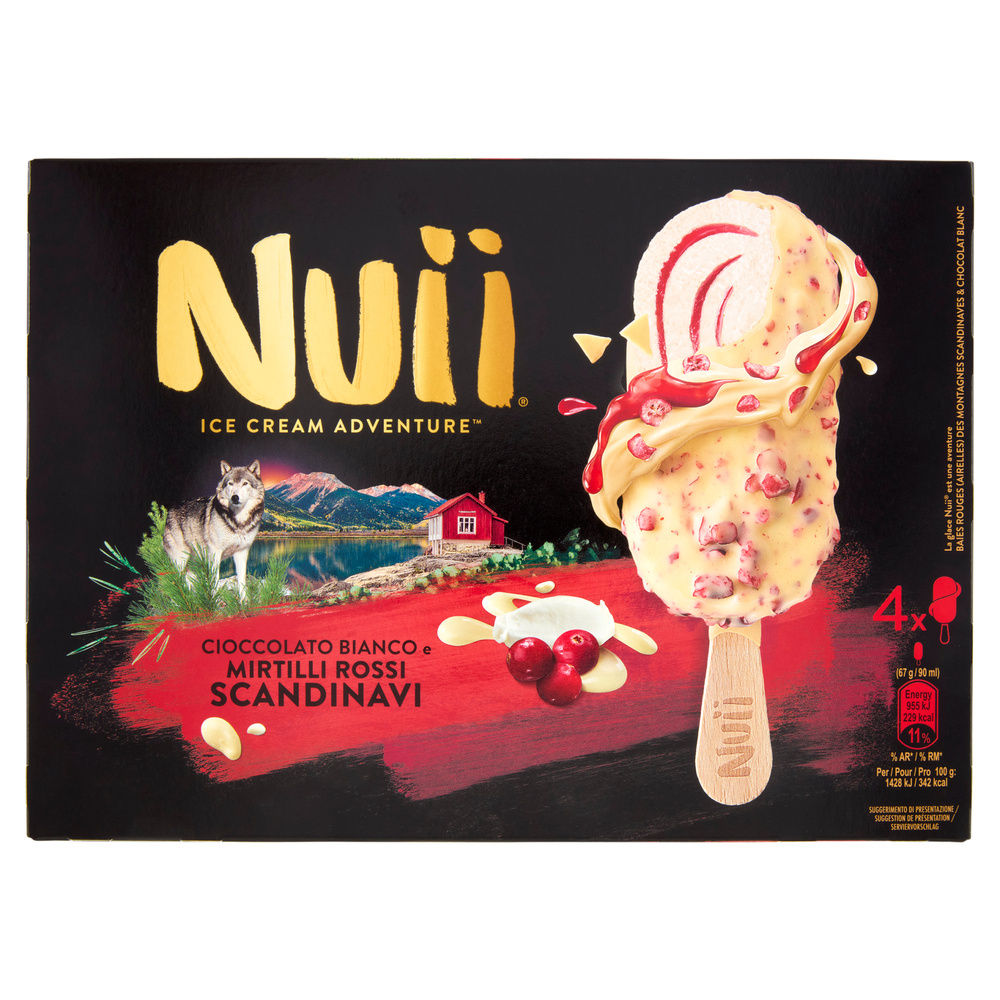 NUII CIOCCOLATO BIANCO E MIRTILLI ROSSI SCANDINAVI X4 G 268 - 0