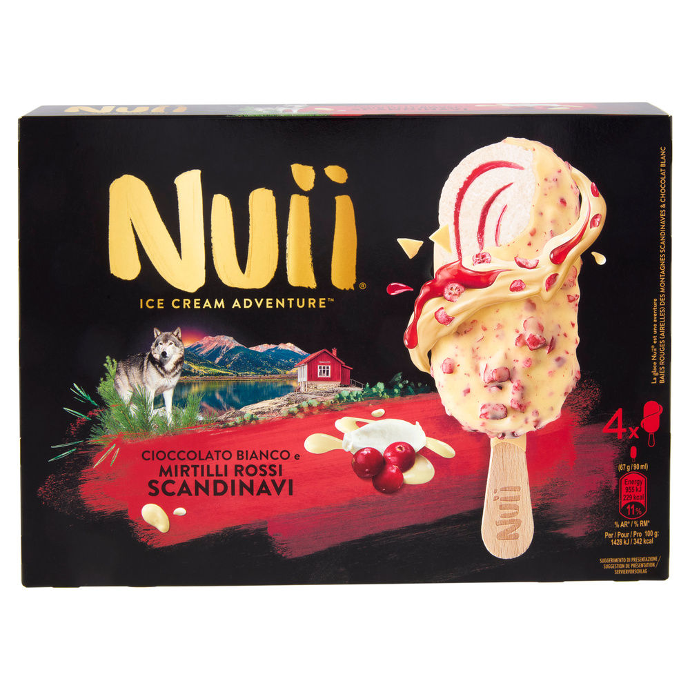 NUII CIOCCOLATO BIANCO E MIRTILLI ROSSI SCANDINAVI X4 G 268 - 7