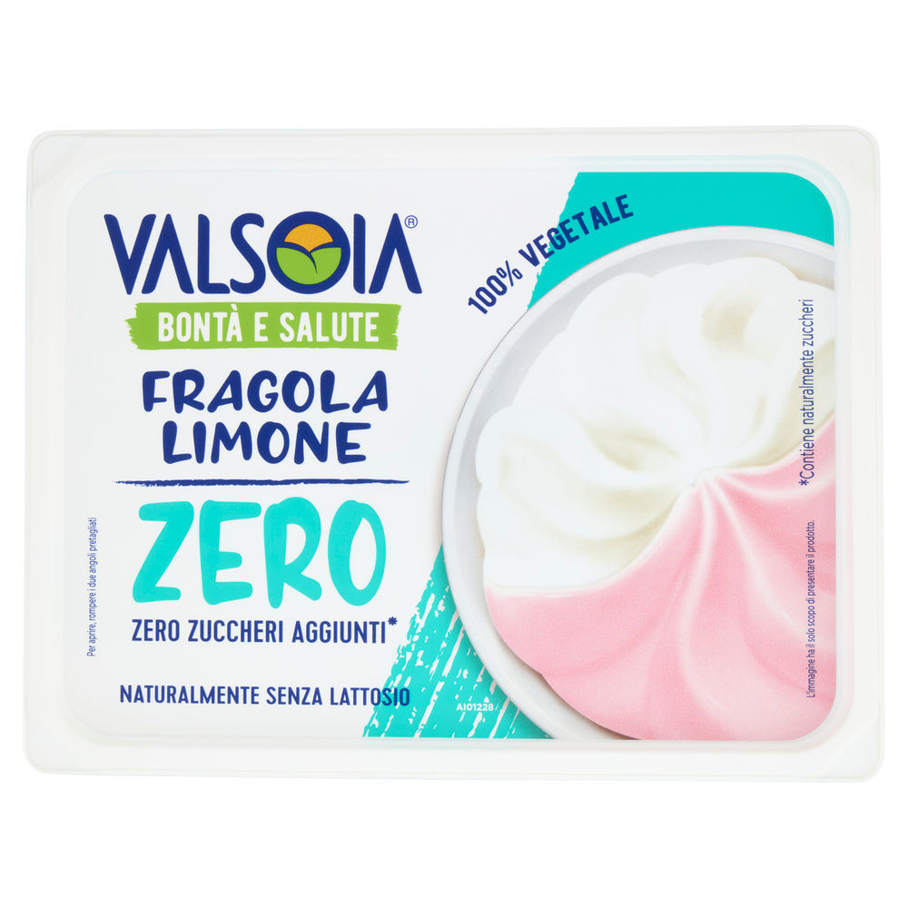 GELATO 100% VEGETALE IN VASCHETTA FRAGOLA LIMONE ZERO VALSOIA G 400 - 0