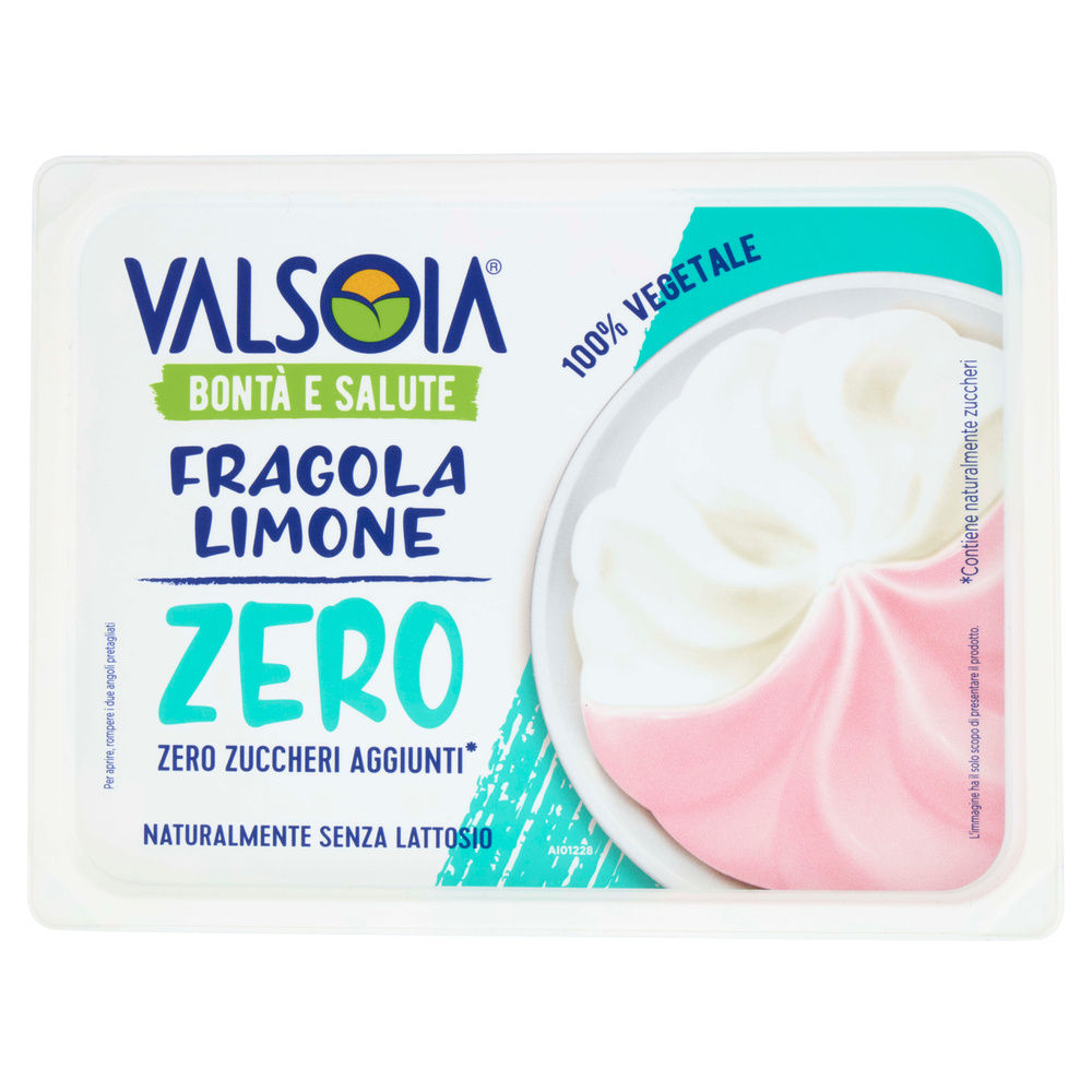 GELATO 100% VEGETALE IN VASCHETTA FRAGOLA LIMONE ZERO VALSOIA G 400 - 6