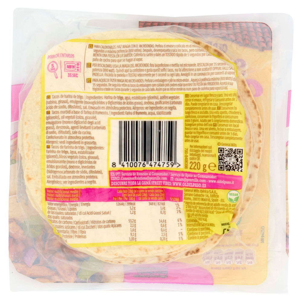 MINI TORTILLAS FARINA OLD EL PASO G 8X27,5 G 220 - 4