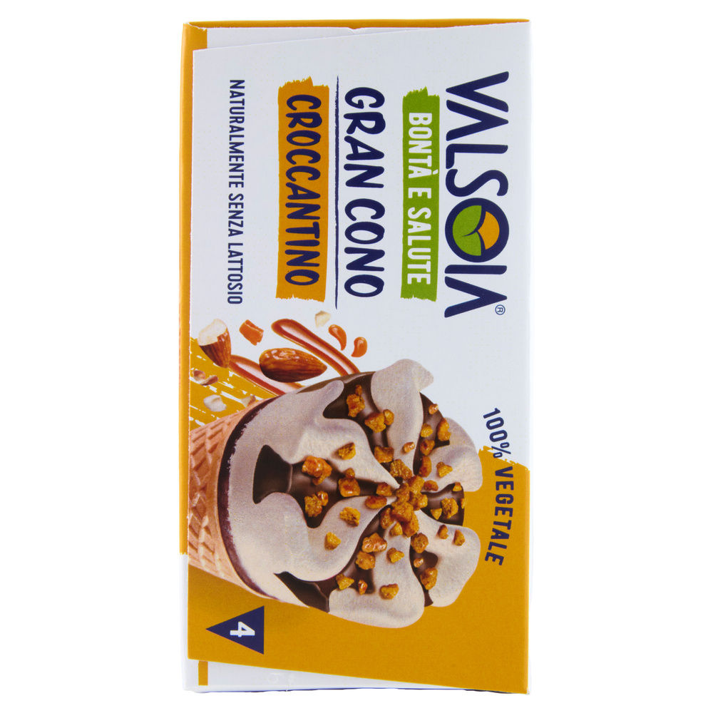 GELATO 100% VEGETALE GRAN CONO CROCCANTINO X4 VALSOIA G 300 - 3