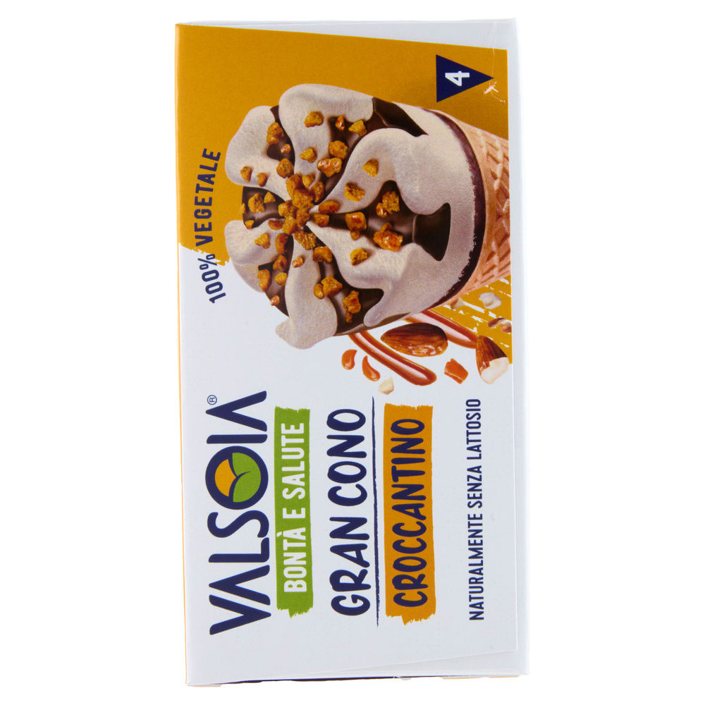 GELATO 100% VEGETALE GRAN CONO CROCCANTINO X4 VALSOIA G 300 - 5