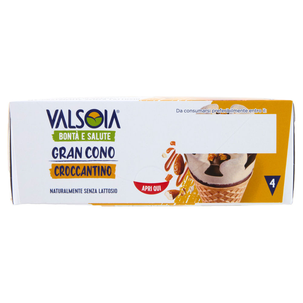 GELATO 100% VEGETALE GRAN CONO CROCCANTINO X4 VALSOIA G 300 - 7