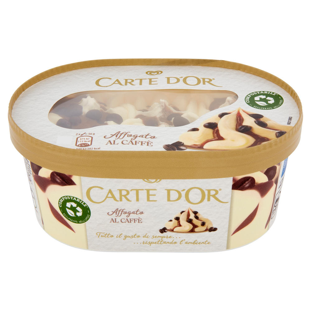 CARTE D'OR AFFOGATO AL CAFFE' ALGIDA VASCHETTA COMPOSTABILE G 500 - 1