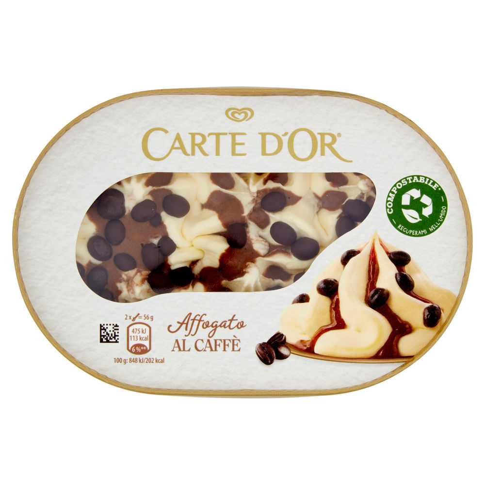 CARTE D'OR AFFOGATO AL CAFFE' ALGIDA VASCHETTA COMPOSTABILE G 500 - 4