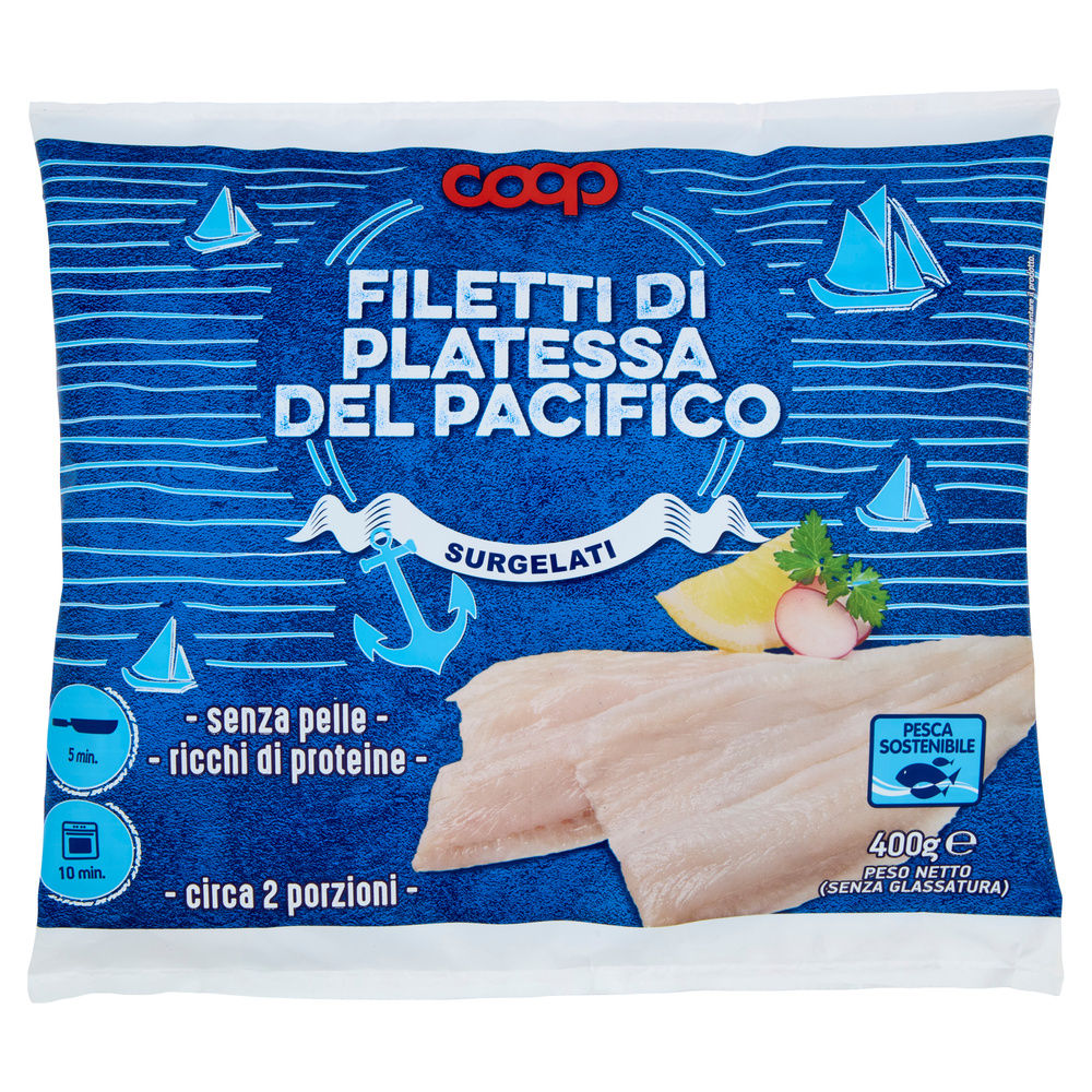FILETTI DI PLATESSA SURGELATI COOP BUSTA G 400 - 2