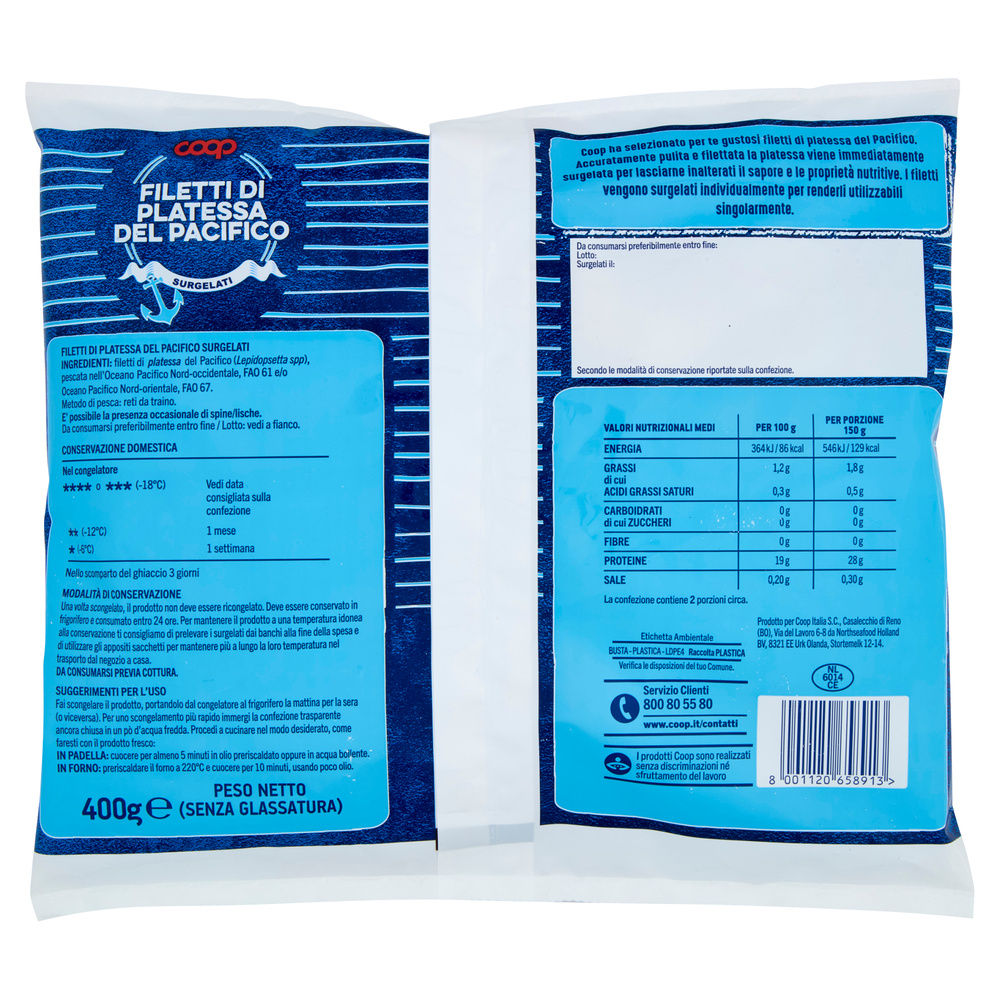 FILETTI DI PLATESSA SURGELATI COOP BUSTA G 400 - 4