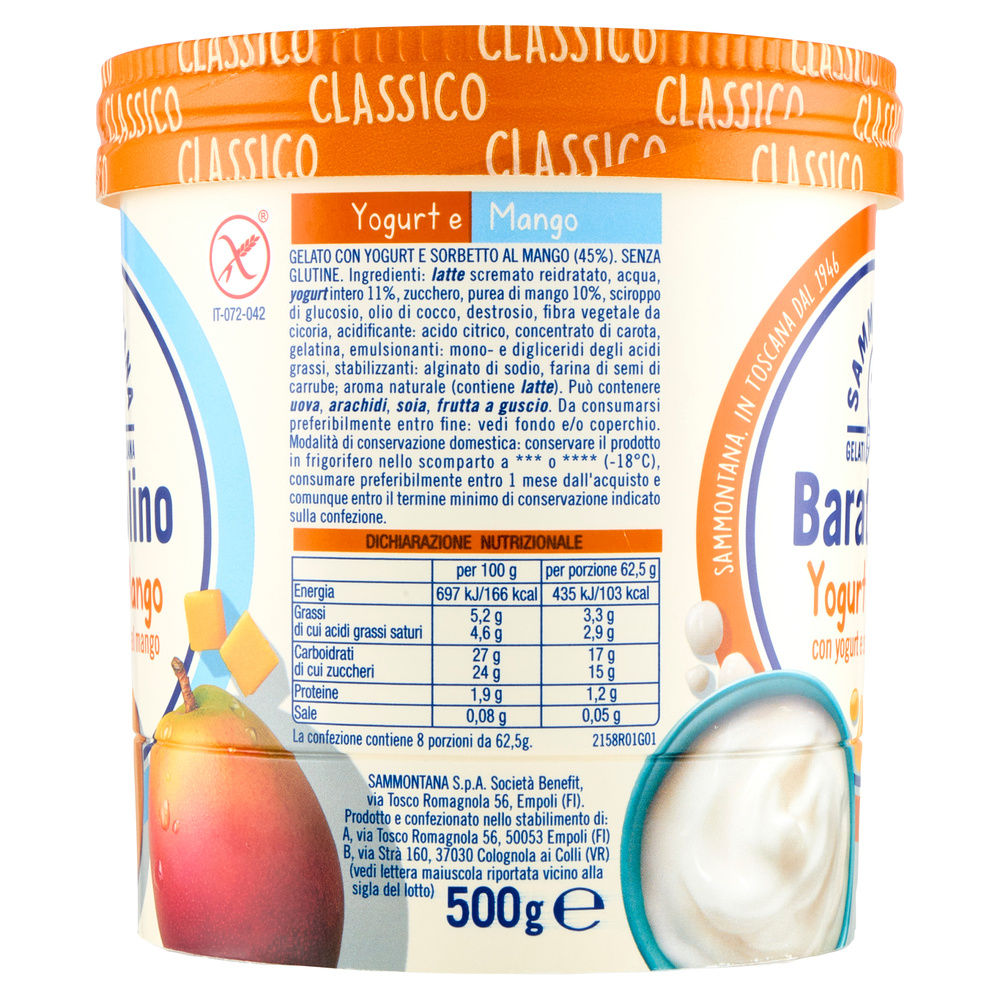 BARATTOLINO CLASSICO YOGURT E MANGO SAMMONTANA G 500 - 4