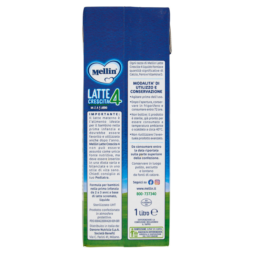 LATTE LIQUIDO MELLIN GUM 4 CARTONE L 1 - 4