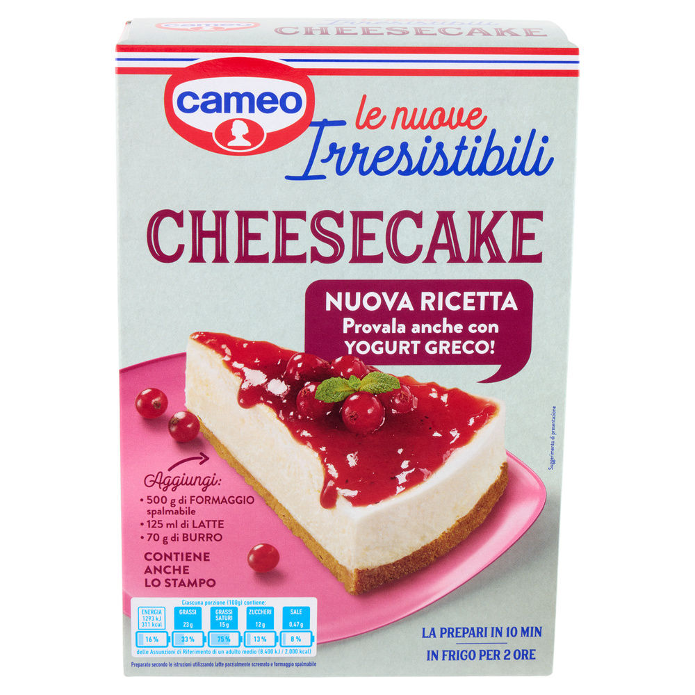 PREPARATO PER TORTA CHEESECAKE LE IRRESISTIBILI CAMEO CARTONE G 217 - 1