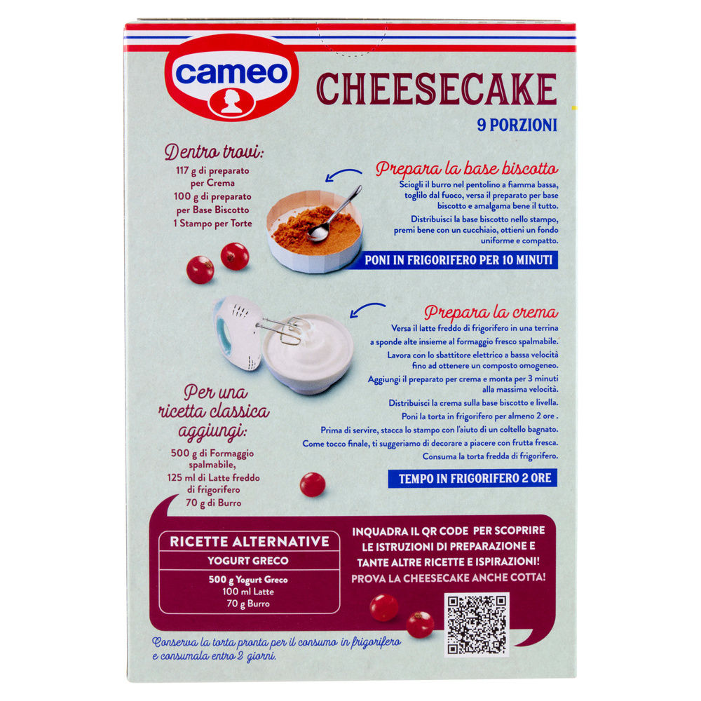 PREPARATO PER TORTA CHEESECAKE LE IRRESISTIBILI CAMEO CARTONE G 217 - 4