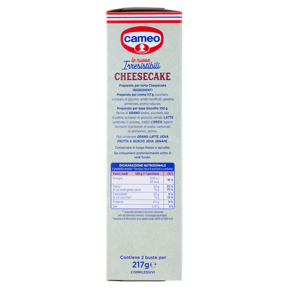PREPARATO PER TORTA CHEESECAKE LE IRRESISTIBILI CAMEO CARTONE G 217 - 5