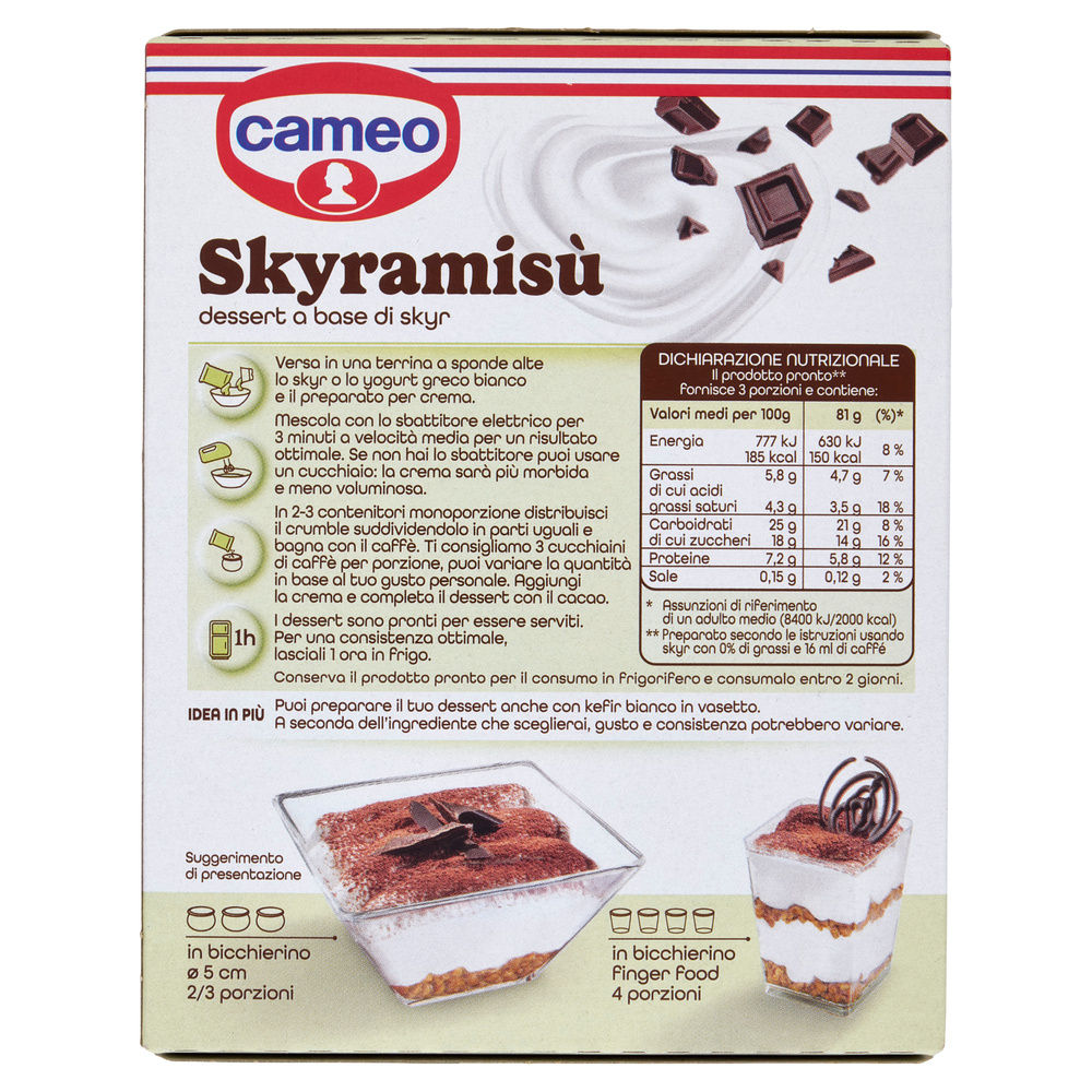 PREPARATO PER DESSERT SKYRAMISÙ CAMEO CARTONE G 77 - 7