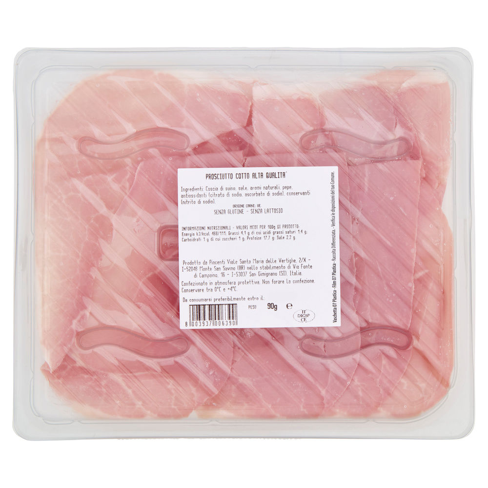 PROSCIUTTO COTTO ALTA QUALITA' LEGATO A MANO PF PIACENTI 100 % RIC G 90 - 4