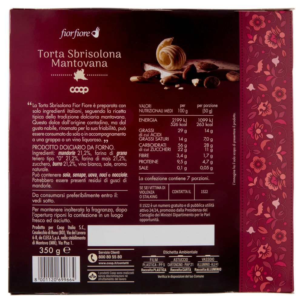 TORTA SBRISOLONA MANTOVANA FIOR FIORE COOP G 350 - 4