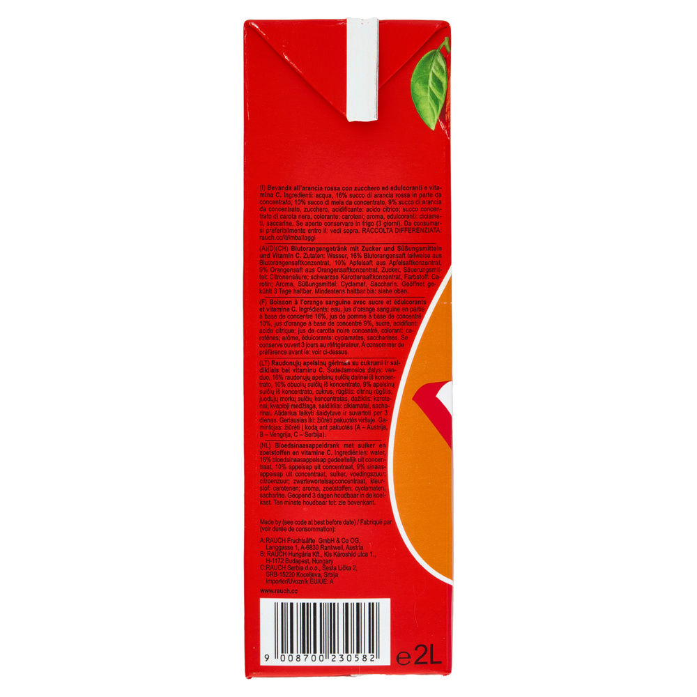 SUCCO DI FRUTTA ARANCIA ROSSA RAUCH BRAVO BRICK L 2 - 3