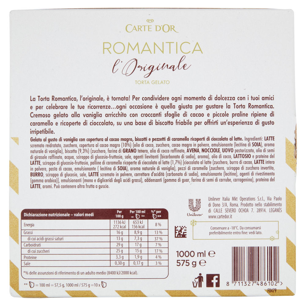 TORTA ROMANTICA L'ORIGINALE CARTE D' OR SCATOLA G 575 - 1