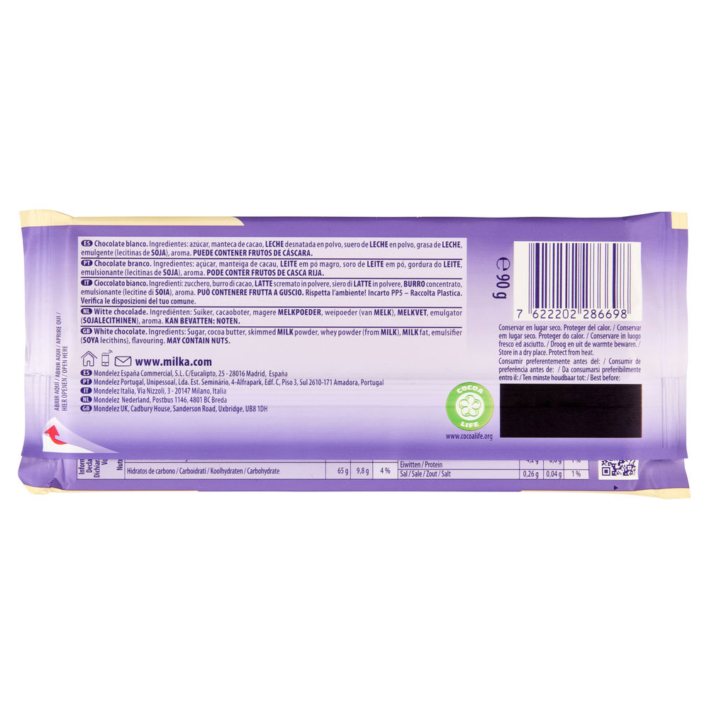 TAVOLETTA CIOCCOLATO BIANCO MILKA G90 - 3