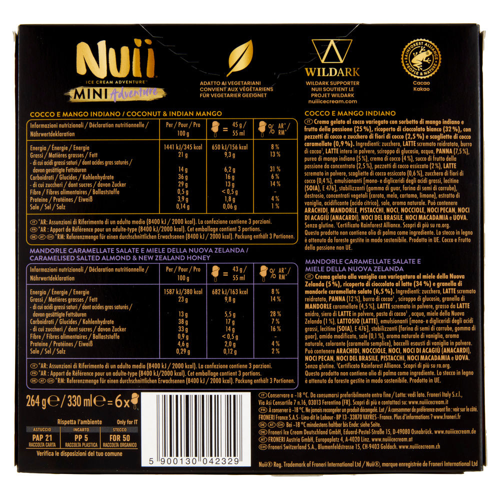 NUII MINI MIX MIELE DELLA NUOVA ZELANDA E COCCO E MANGO INDIANO X6 G 264 - 4
