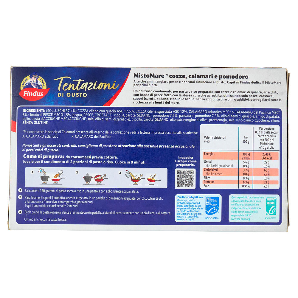MISTO MARE COZZE CALAMARI E POMODORO CAPITAN FINDUS G 400 - 12