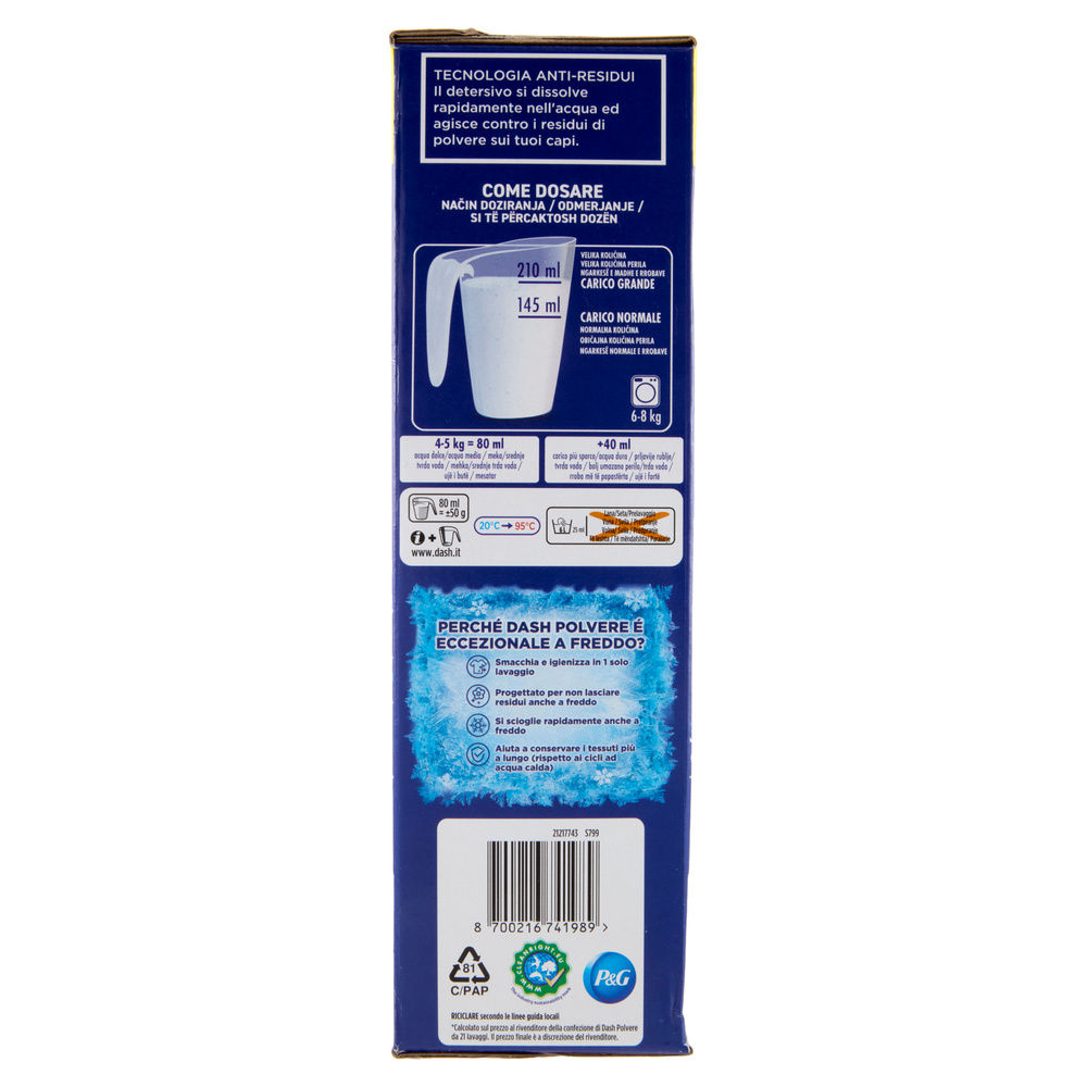 DETERSIVO LAVATRICE POLVERE DASH 52MIS KG 2,6 - 3