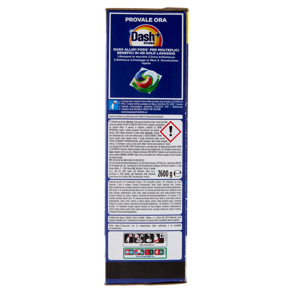 DETERSIVO LAVATRICE POLVERE DASH 52MIS KG 2,6 - 5
