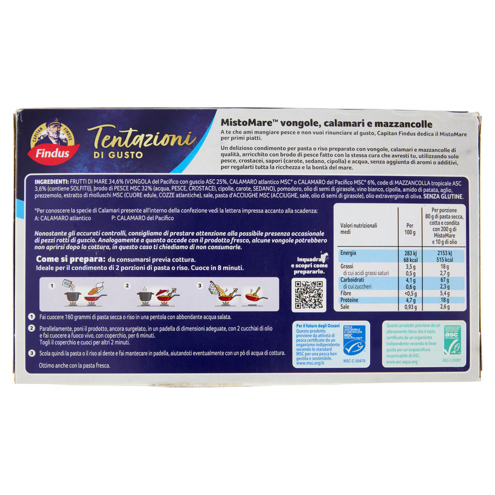 MISTO MARE VONGOLE CALAMARI E MAZZANCOLLE CAPITAN FINDUS G 400 - 2