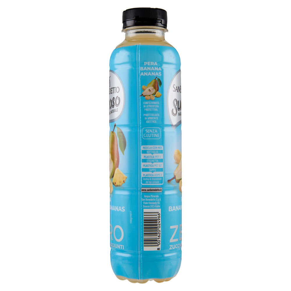SUCCOSO ZERO PERA BANANA ANANAS PET SAN BENEDETTO ML 400 - 5