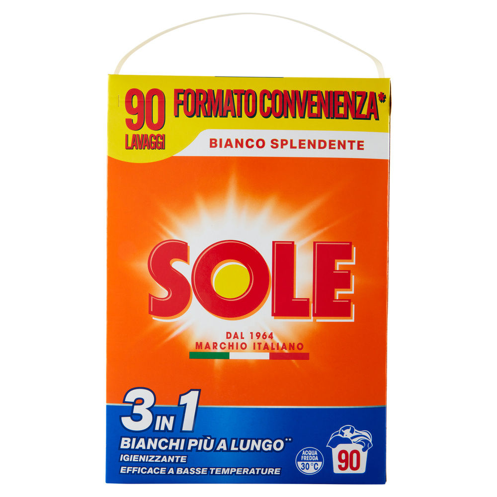 DETERSIVO LAVATRICE IN POLVERE SOLE BIANCO SPLENDENTE 90LAV KG 4,5 - 0