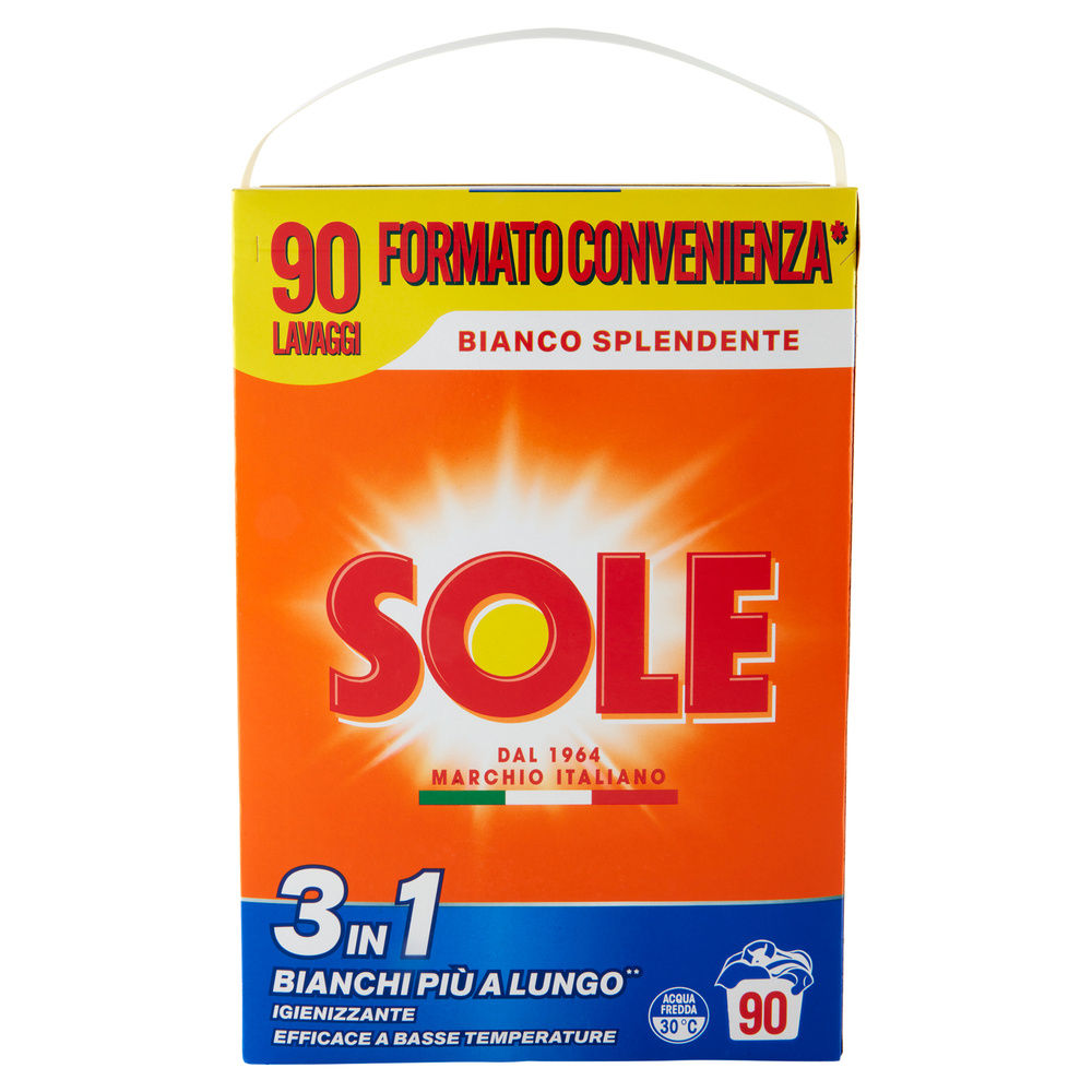 DETERSIVO LAVATRICE IN POLVERE SOLE BIANCO SPLENDENTE 90LAV KG 4,5 - 1