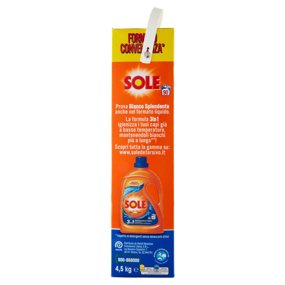 DETERSIVO LAVATRICE IN POLVERE SOLE BIANCO SPLENDENTE 90LAV KG 4,5 - 3