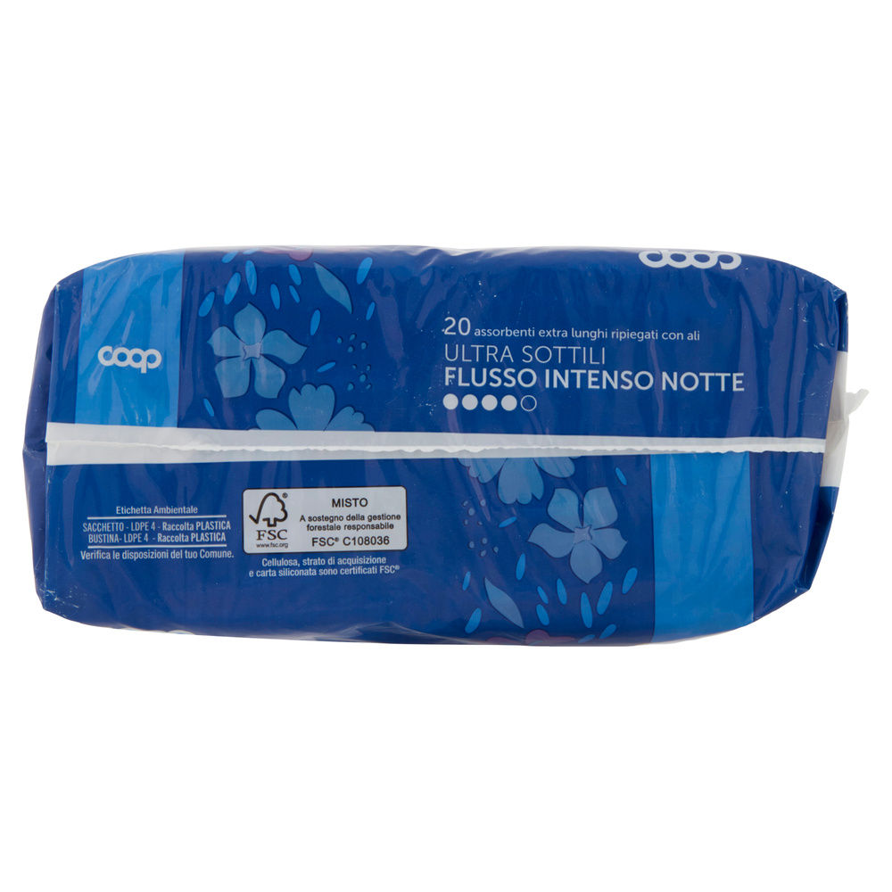 ASSORBENTI ULTRA SOTTILI FLUS.INTEN.NOTTE EXTRA LUNGHI RIPIEG.C/ALI COOP 2XPZ.10 - 1