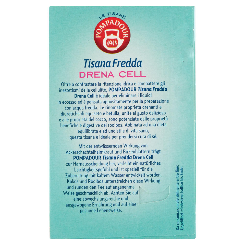 TISANA FREDDA DRENA CELL CON BETULLA E COCCO POMPADOUR SCATOLA G45 - 2