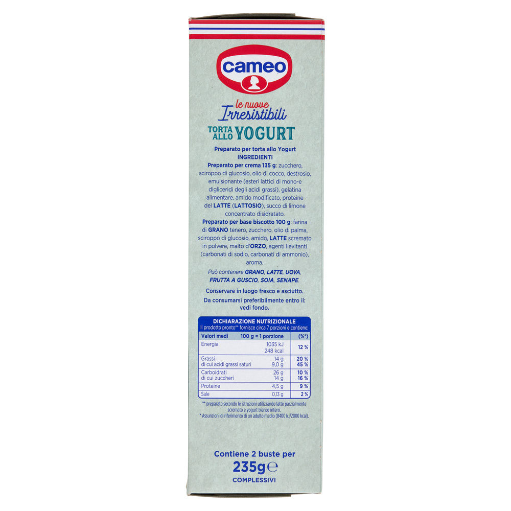 PREPARATO PER TORTA ALLO YOGURT LE IRRESISTIBILI CAMEO CARTONE G 235 - 5