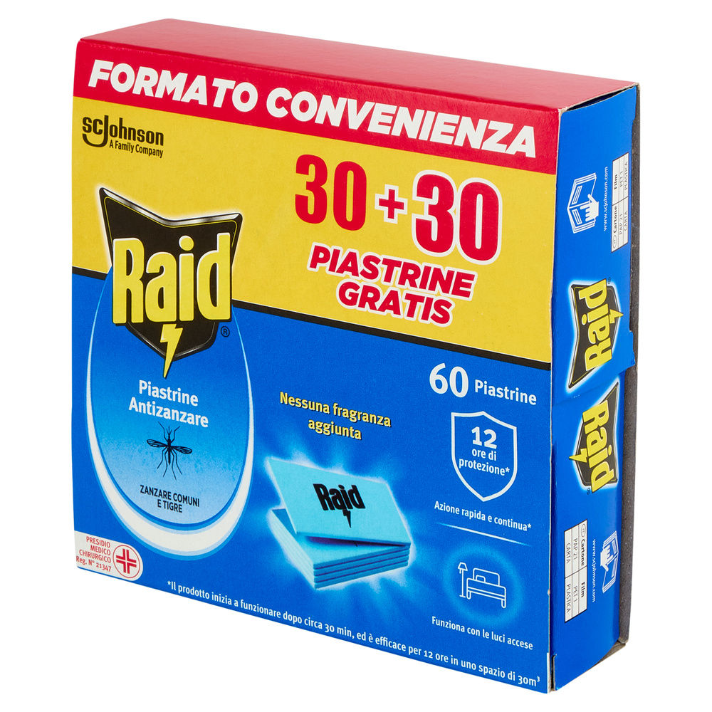 INSETTICIDA ELETTRICO RAID RICARICA PIASTRINE PZ.30+30O/S - 8