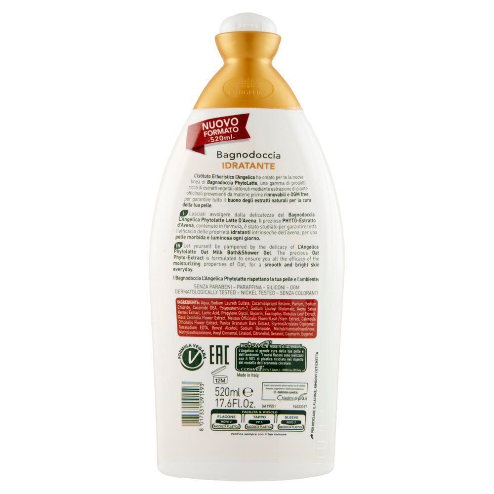 BAGNODOCCIA ANGELICA PHYTOLATTE  LATTE AVENA IDRATANTE ML 520 - 1