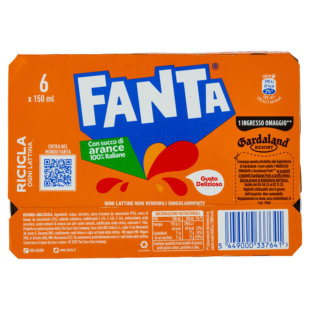 FANTA ORANGE LATTINA CLUSTER ML.150 X 6 - 6