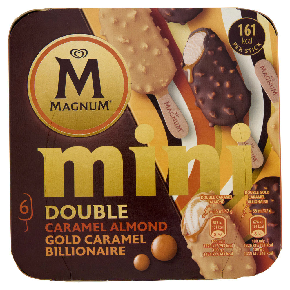 MAGNUM MINI DOUBLE CARAMEL ALMOND & GOLD CARAMEL BILLIONAIRE X6 G 282 - 2