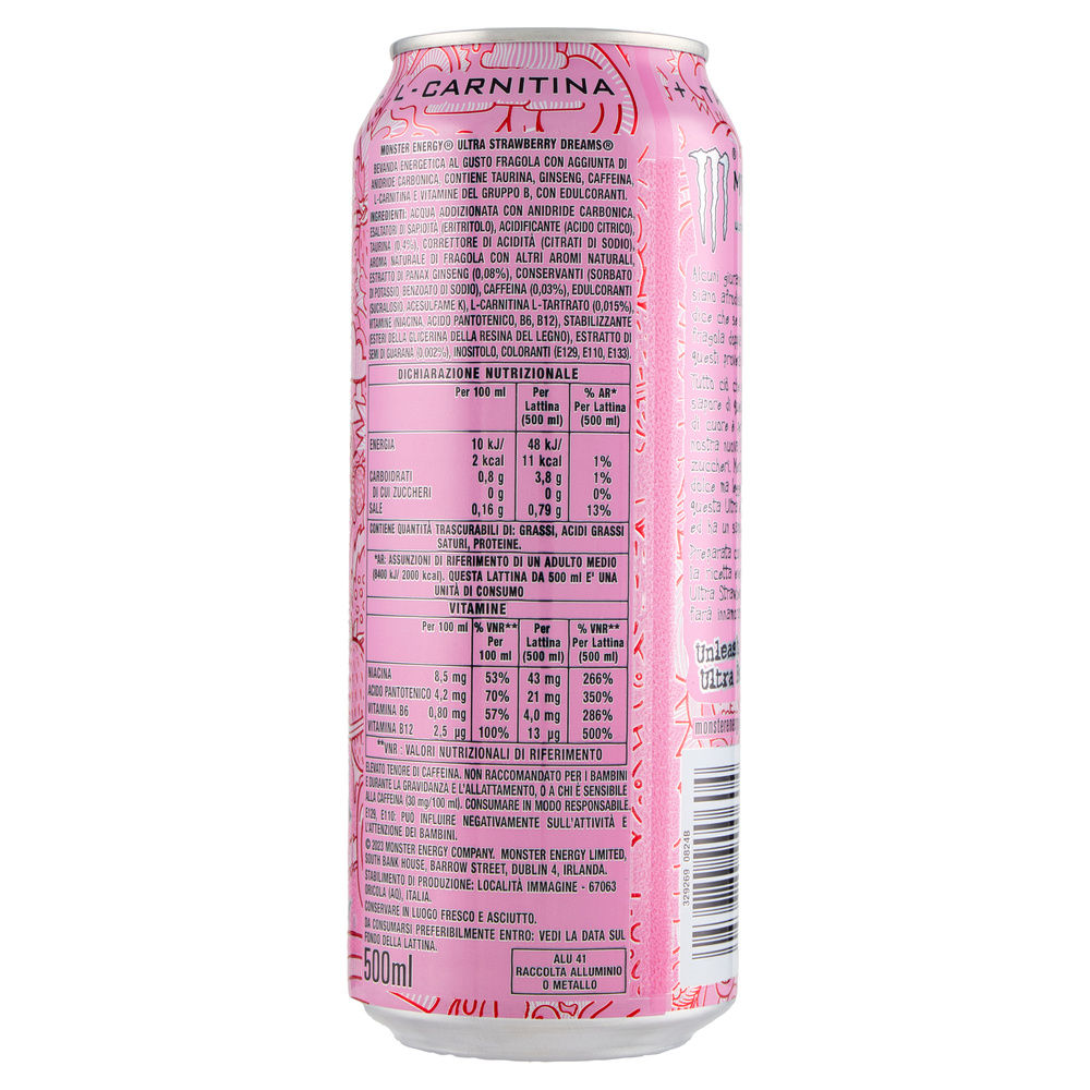 BEVANDA ENERGY DRINK MONSTER STRAWBERRY LATTINA ML 500 - 4