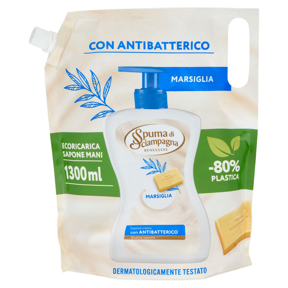SAPONE CREMA SPUMA DI SCIAMPAGNA ECORICARICA MARSIGLIA L 1,30 - 5