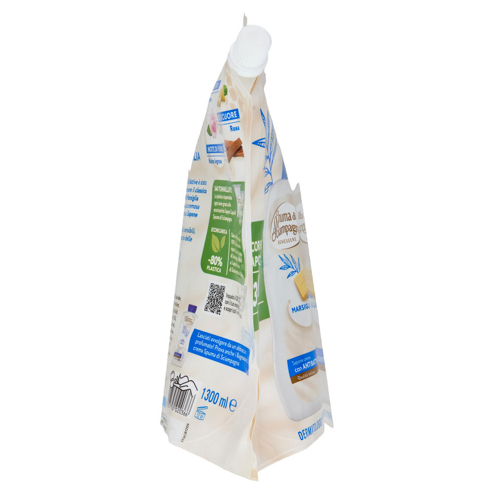 SAPONE CREMA SPUMA DI SCIAMPAGNA ECORICARICA MARSIGLIA L 1,30 - 7
