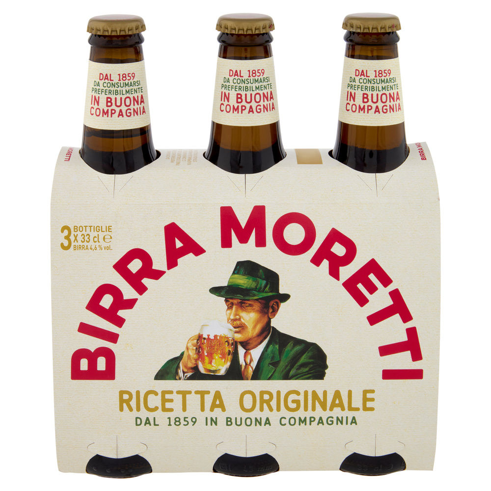 BIRRA MORETTI 4,6 GRADI BOTTIGLIA CLUSTER ML 330 X 3 - 7