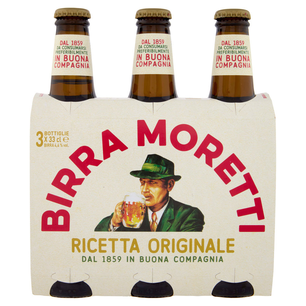 BIRRA MORETTI 4,6 GRADI BOTTIGLIA CLUSTER ML 330 X 3 - 4