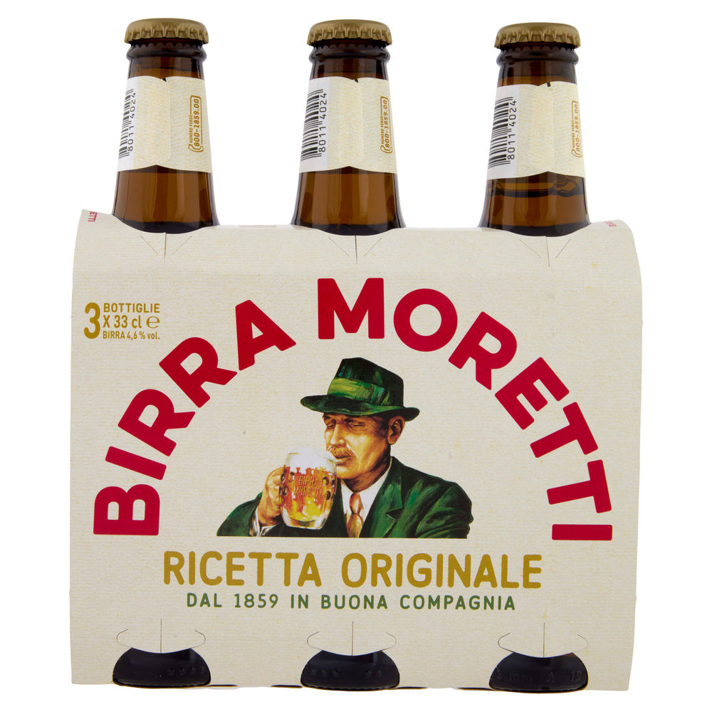 BIRRA MORETTI 4,6 GRADI BOTTIGLIA CLUSTER ML 330 X 3 - 2