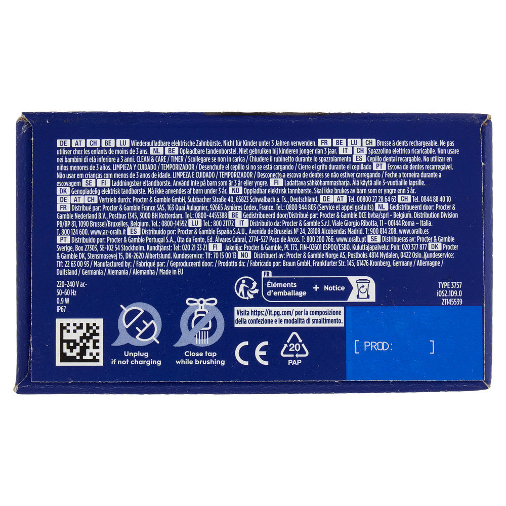 SPAZZOLINO ELETTRICO ORAL B IO2 NERO ULTIMATE CLEAN PZ 1 - 7